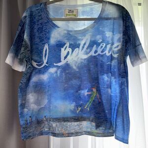 Peter Pan I Believe Oversized Crop T-shirt Med